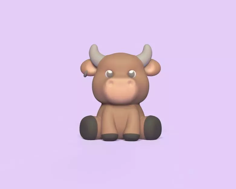 Cute Little Bull 3D print model_0