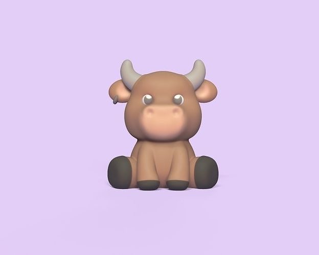 Cute Little Bull 3D print model