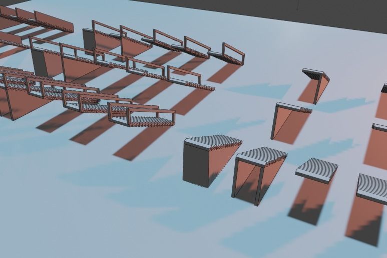 Untextured LowPoly Staircase pack Low-poly 3D model_10