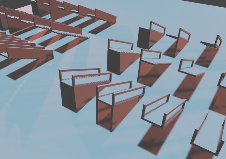 Untextured LowPoly Staircase pack Low-poly 3D model_11