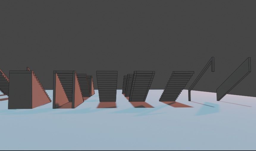 Untextured LowPoly Staircase pack Low-poly 3D model_15