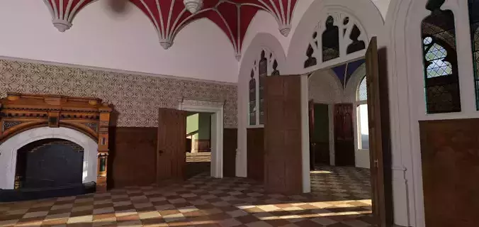 Gothic Chateau interior 3D model