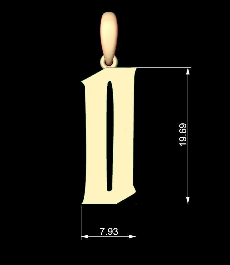 Initial Letters Pendant Averoos O 3D print model_5