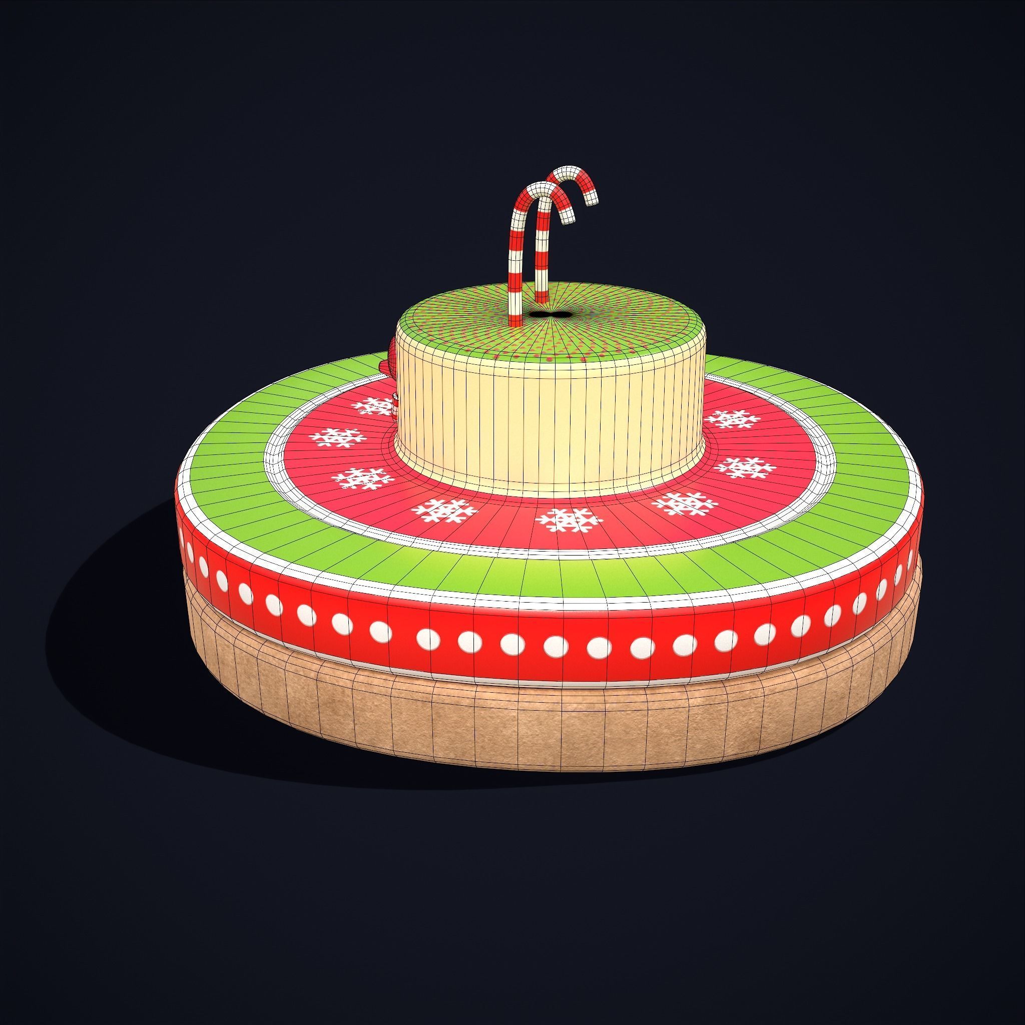 Snowman Cookie Low-poly 3D model_8