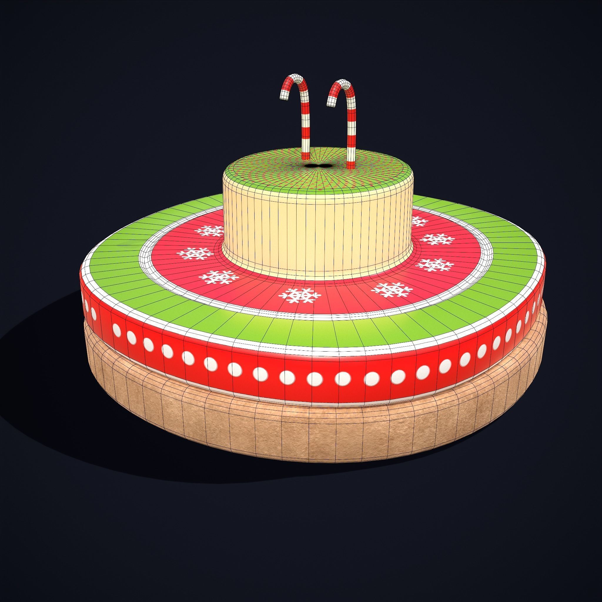 Snowman Cookie Low-poly 3D model_6