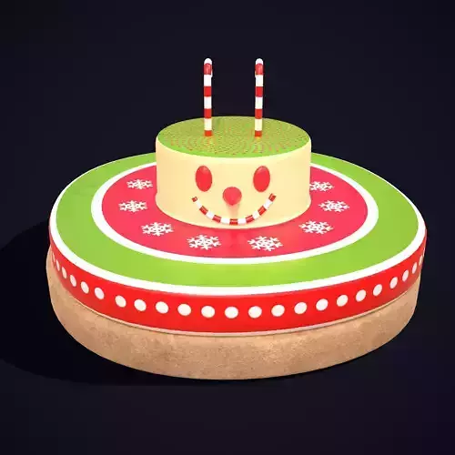 Snowman Cookie Low-poly 3D model