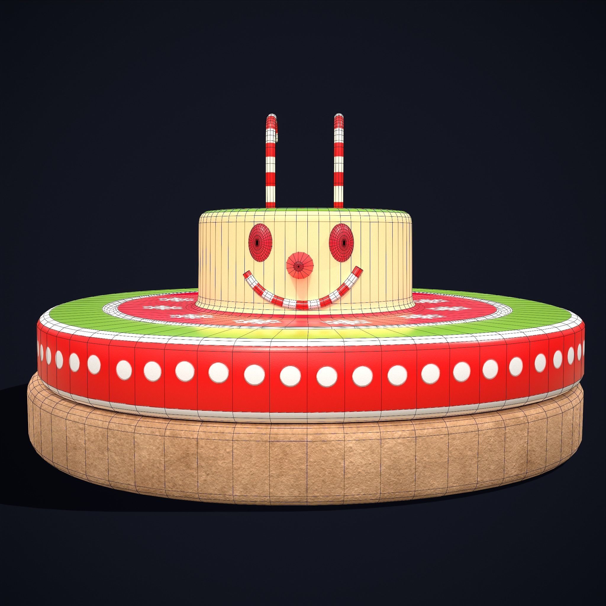 Snowman Cookie Low-poly 3D model_10