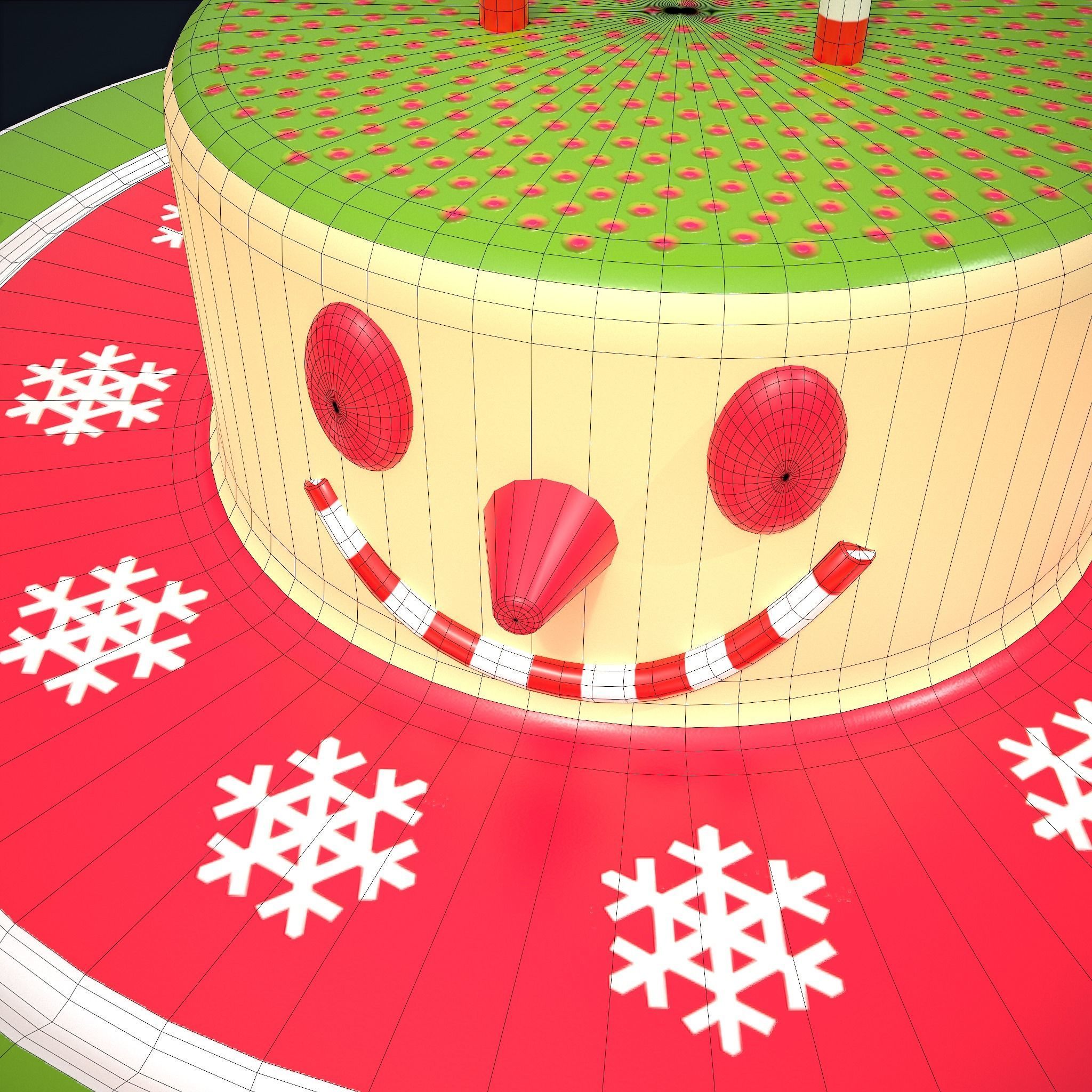 Snowman Cookie Low-poly 3D model_18
