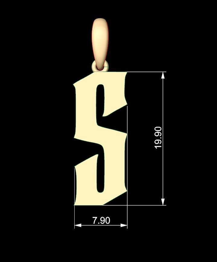 Initial Letters Pendant Averoos S 3D print model_5