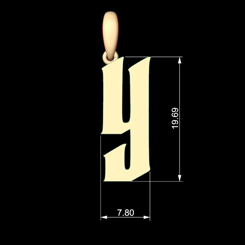 Initial Letters Pendant Averoos Y 3D print model_5