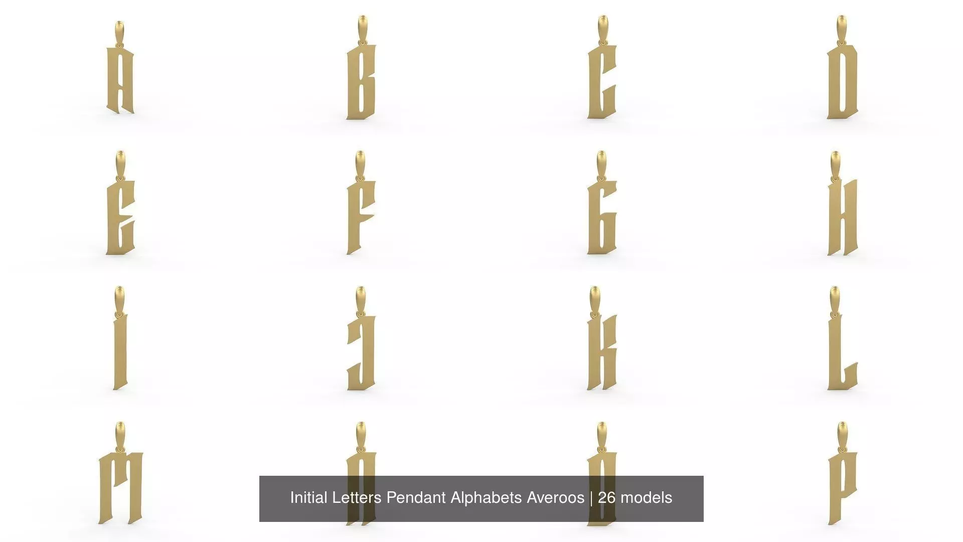 Initial Letters Pendant Alphabets Averoos 3D Model Collection_0
