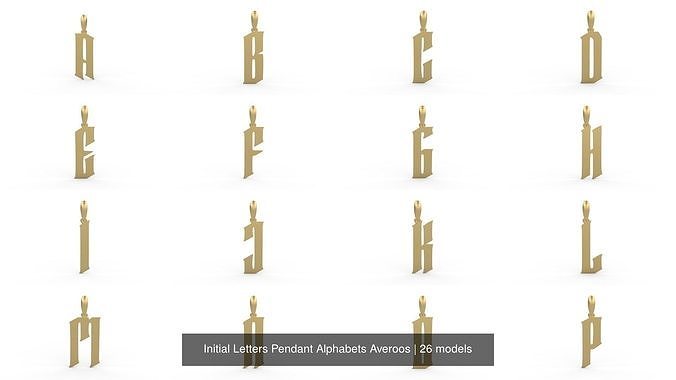 Initial Letters Pendant Alphabets Averoos 3D Model Collection