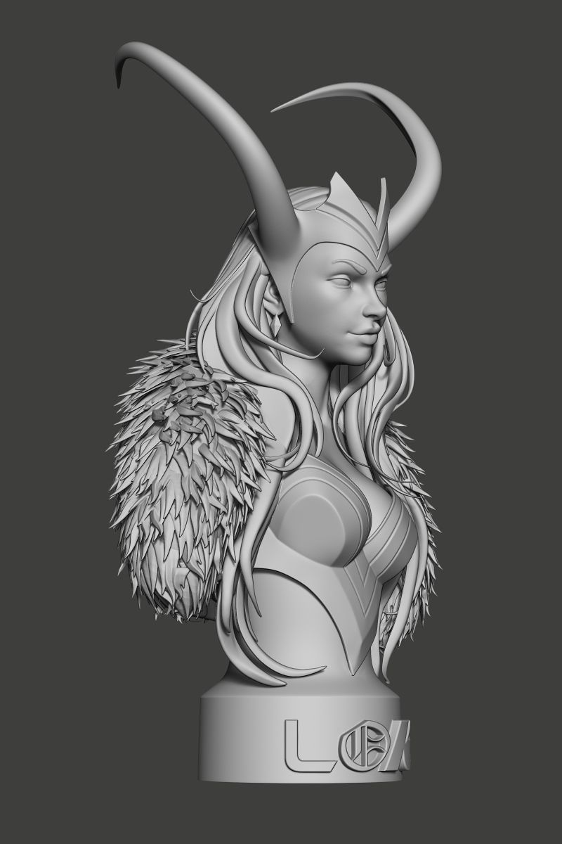 Ms Loki 3d bust 3D print model_3