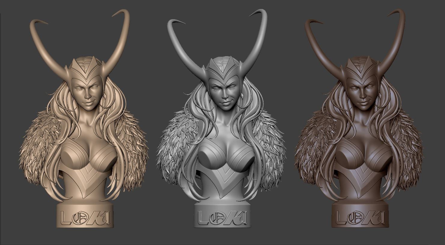 Ms Loki 3d bust 3D print model_4