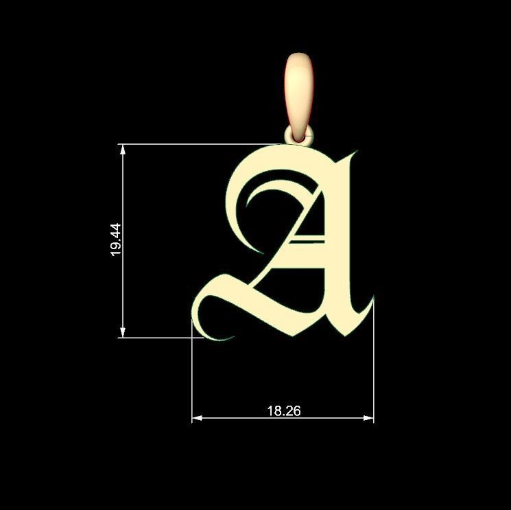 Initial Letters Pendant Avestrava Regular A 3D print model_4