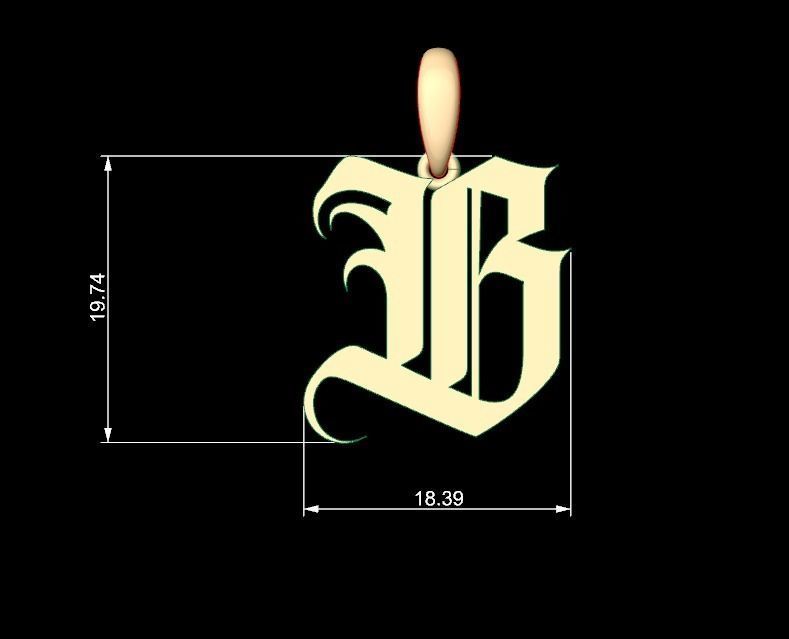 Initial Letters Pendant Avestrava Regular B 3D print model_4