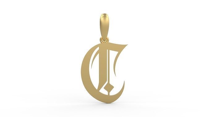 Initial Letters Pendant Avestrava Regular C 3D print model