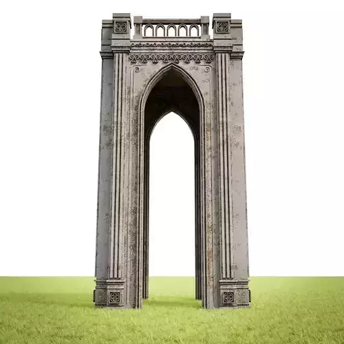 GOTHIC CASTLE BUILDING 12 Low-poly 3D model