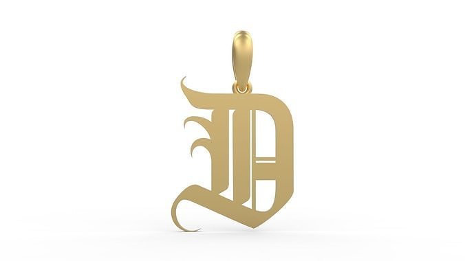 Initial Letters Pendant Avestrava Regular D 3D print model