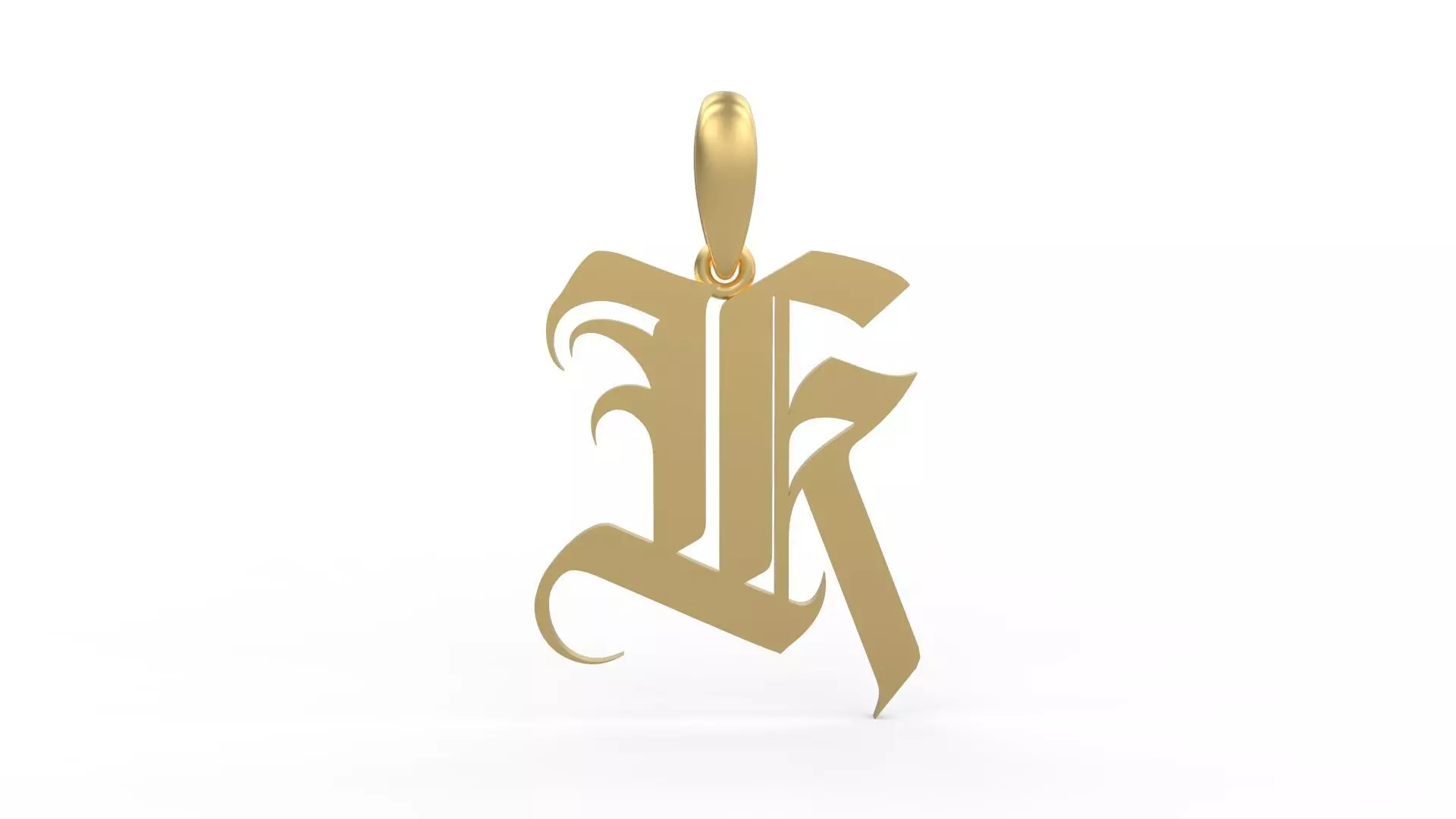 Initial Letters Pendant Avestrava Regular K 3D print model_0