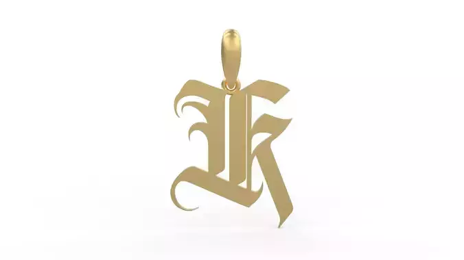 Initial Letters Pendant Avestrava Regular K 3D print model