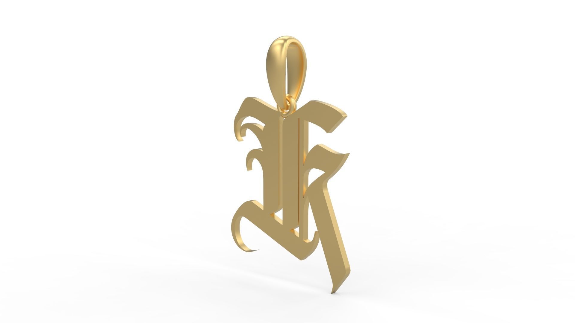 Initial Letters Pendant Avestrava Regular K 3D print model_1