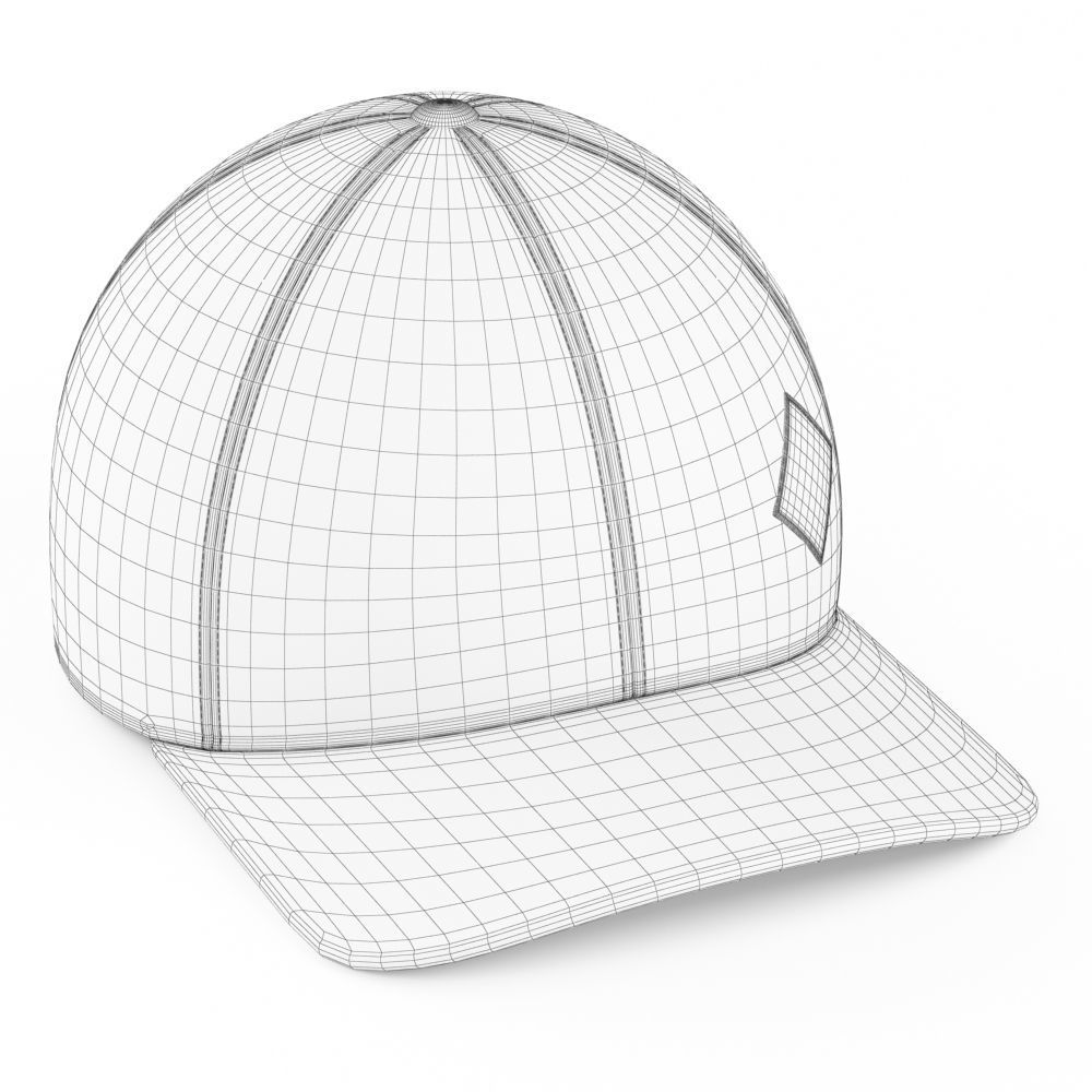 Baseball cap with qr code 3D model_6
