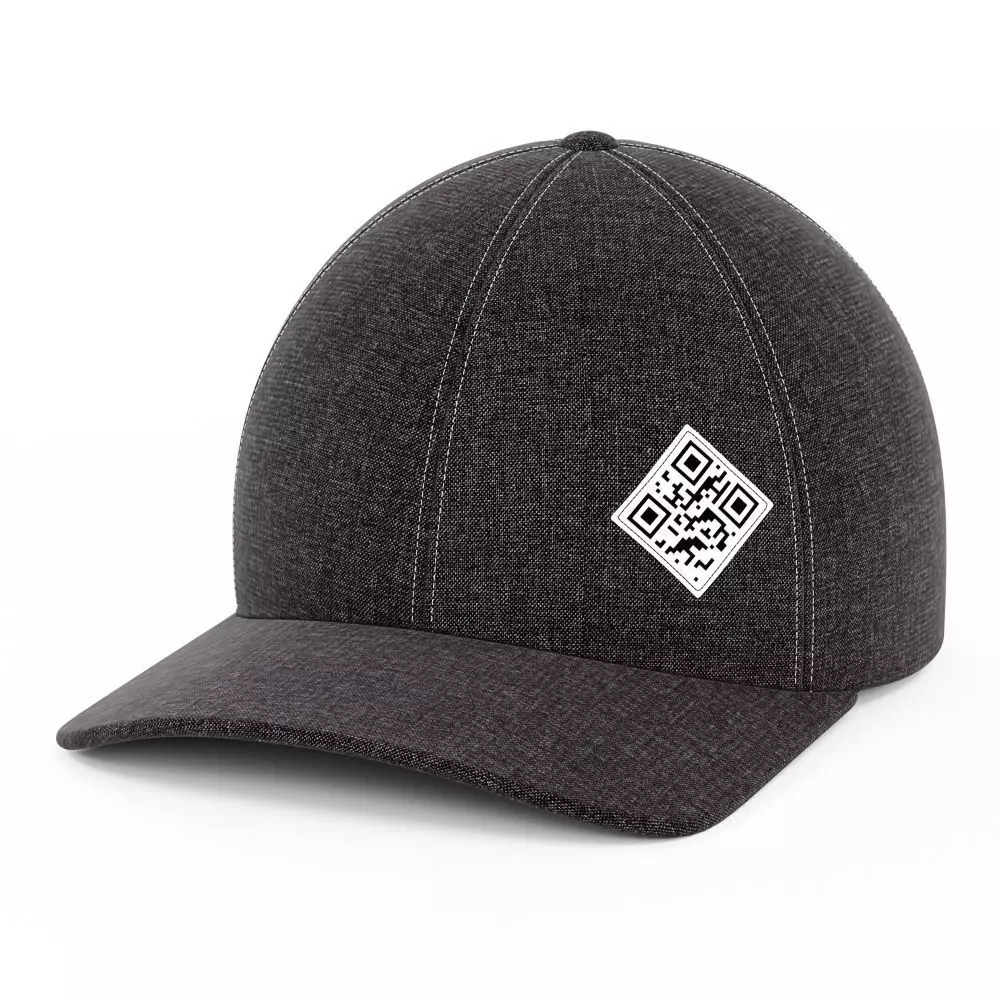 Baseball cap with qr code 3D model_0