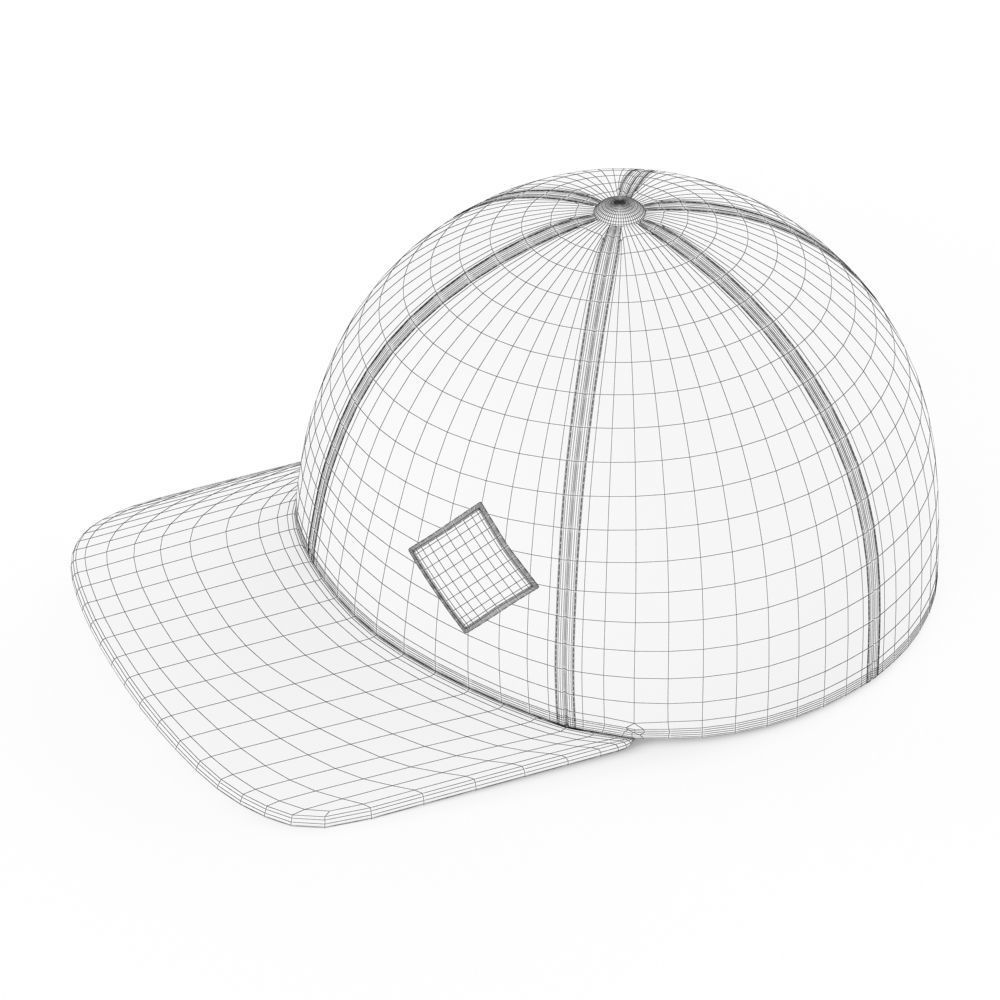 Baseball cap with qr code 3D model_5