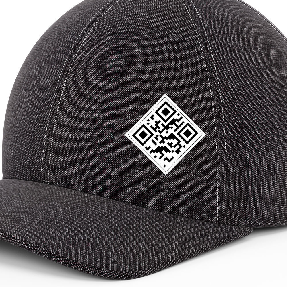 Baseball cap with qr code 3D model_3
