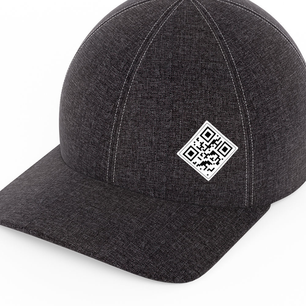 Baseball cap with qr code 3D model_2