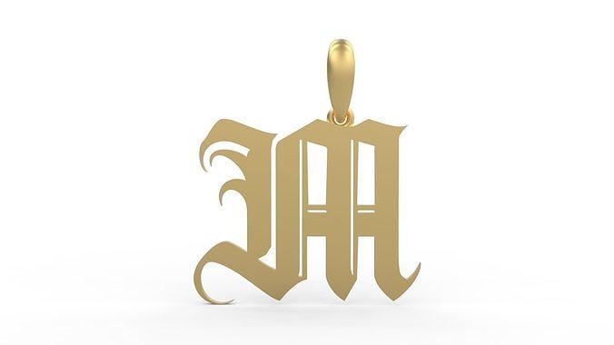 Initial Letters Pendant Avestrava Regular M 3D print model