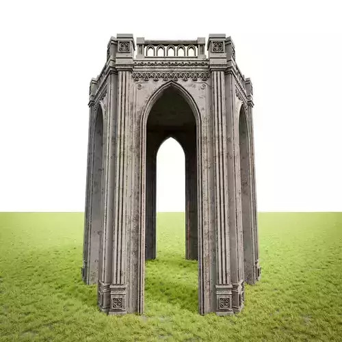 GOTHIC CASTLE BUILDING 13 Low-poly 3D model