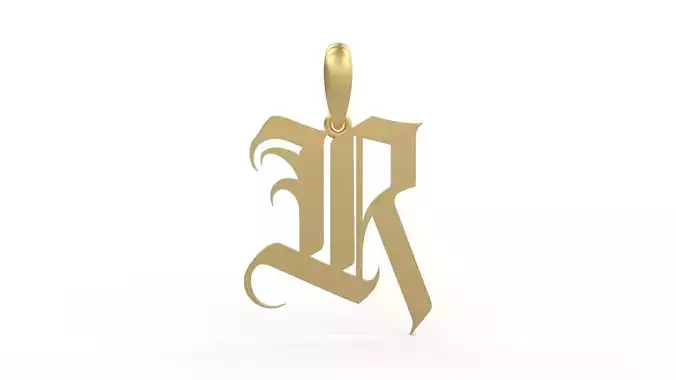 Initial Letters Pendant Avestrava Regular R 3D print model