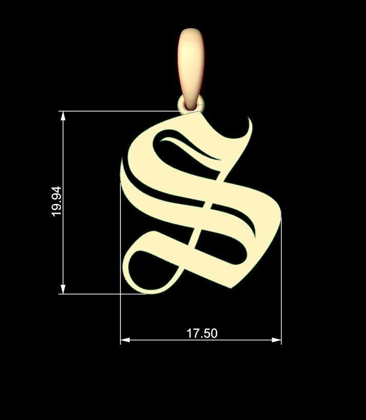 Initial Letters Pendant Avestrava Regular S 3D print model_5