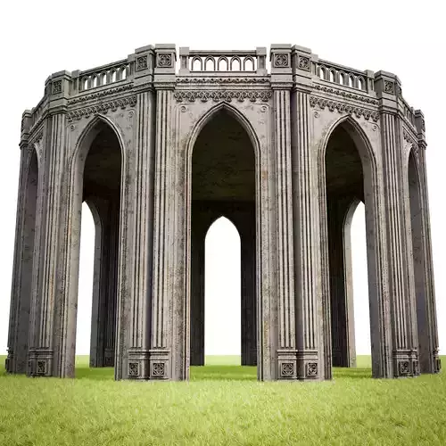 GOTHIC CASTLE BUILDING 14 Low-poly 3D model