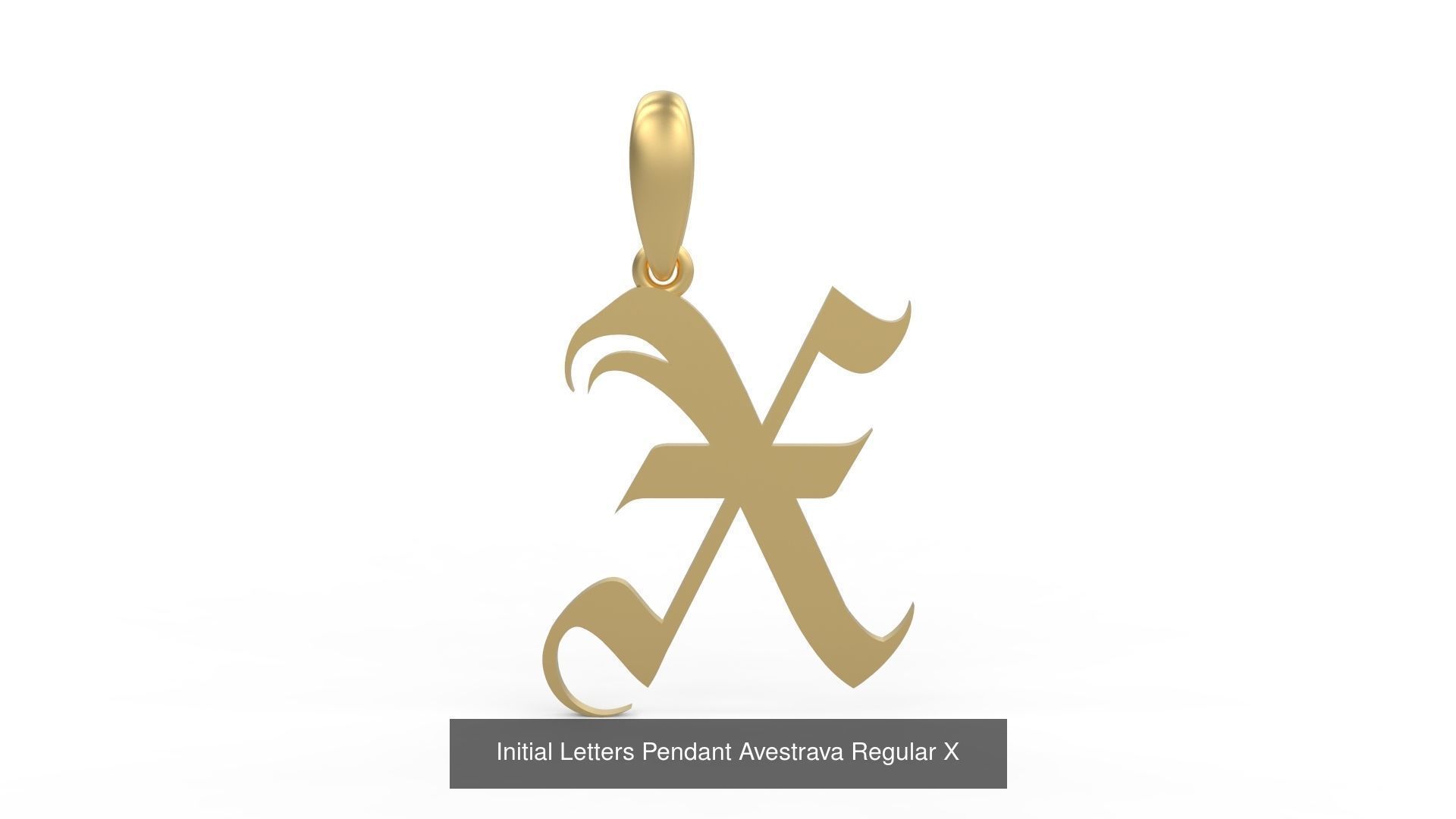 Initial Letters Pendant Alphabets Avestrava Regular 3D Model Collection_26