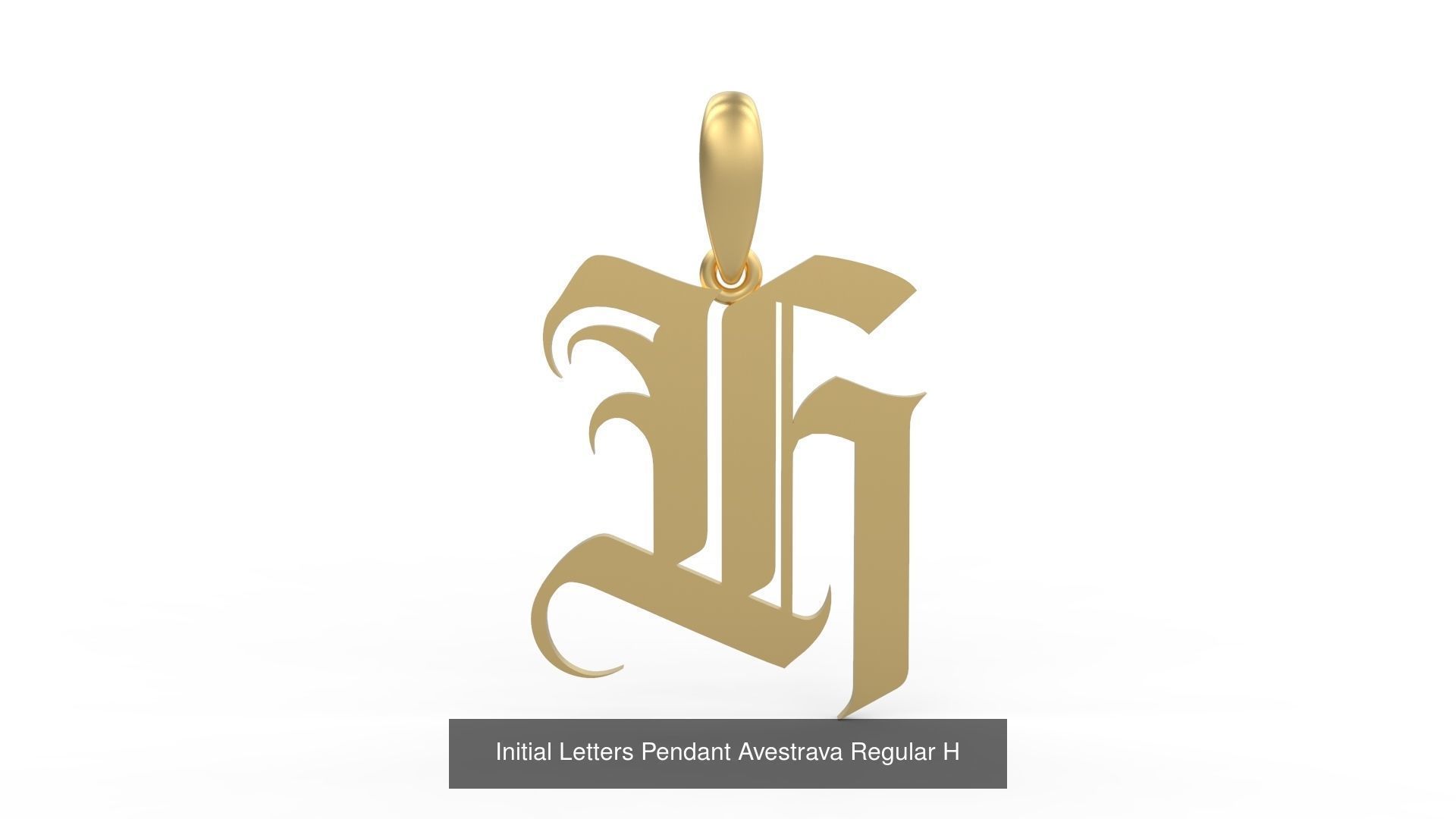 Initial Letters Pendant Alphabets Avestrava Regular 3D Model Collection_10
