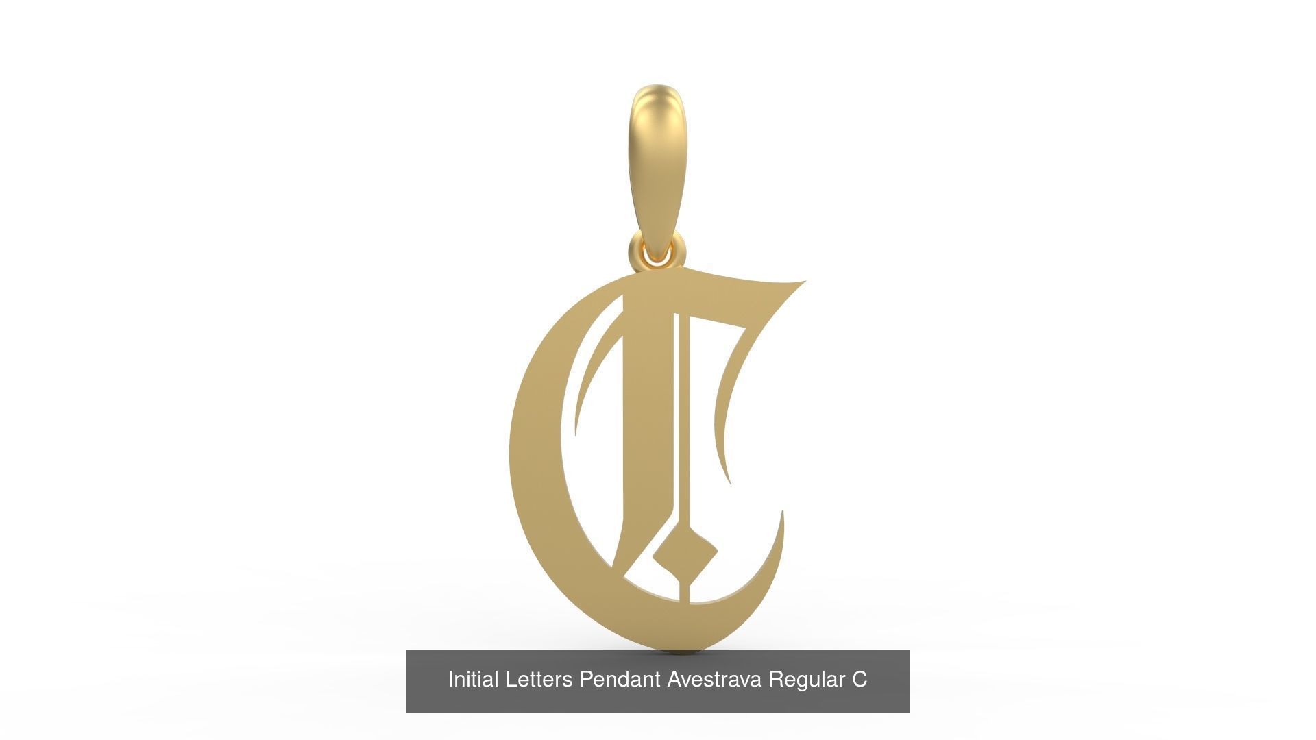 Initial Letters Pendant Alphabets Avestrava Regular 3D Model Collection_5