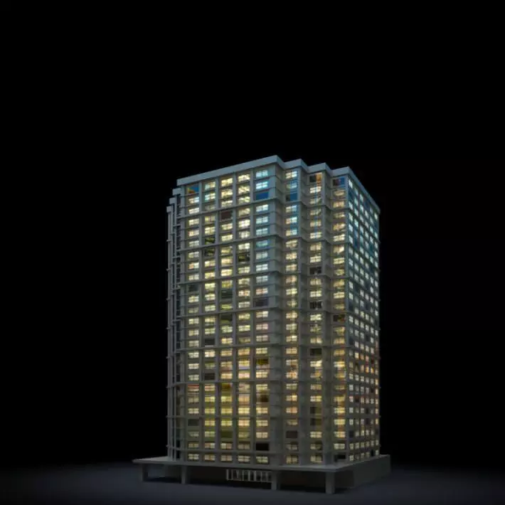 Glass Modern Skyscraper 3D model_0