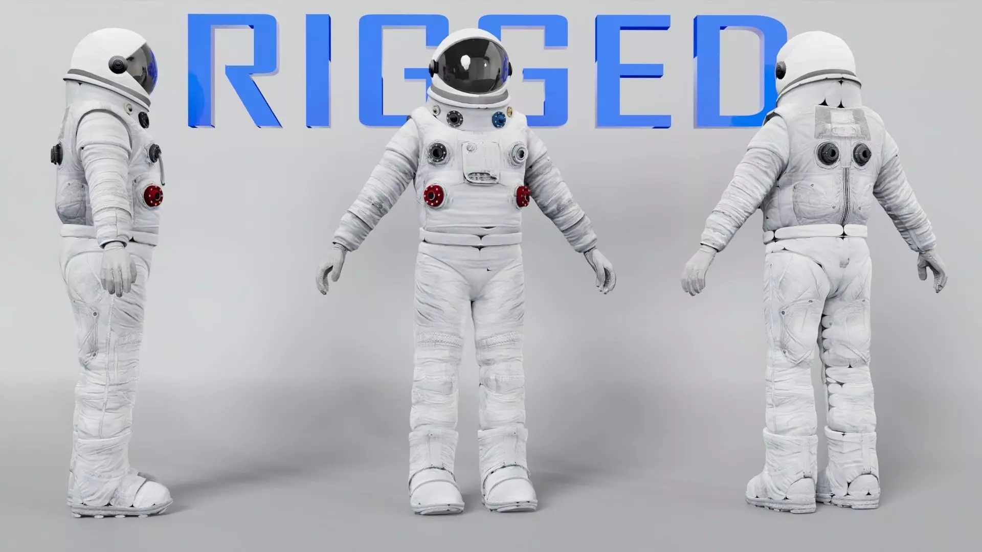 Cosmonaut Astronaut RIGGED Low-poly 3D model_0