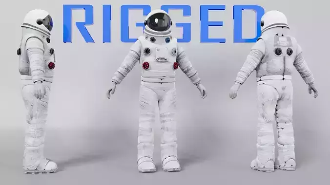 Cosmonaut Astronaut RIGGED Low-poly 3D model