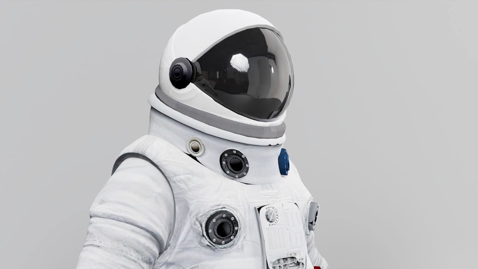 Cosmonaut Astronaut RIGGED Low-poly 3D model_2