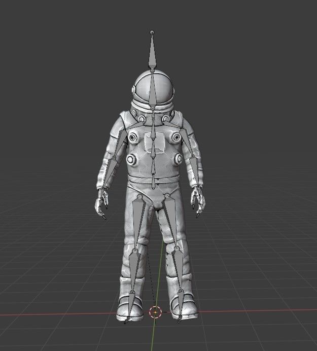 Cosmonaut Astronaut RIGGED Low-poly 3D model_11