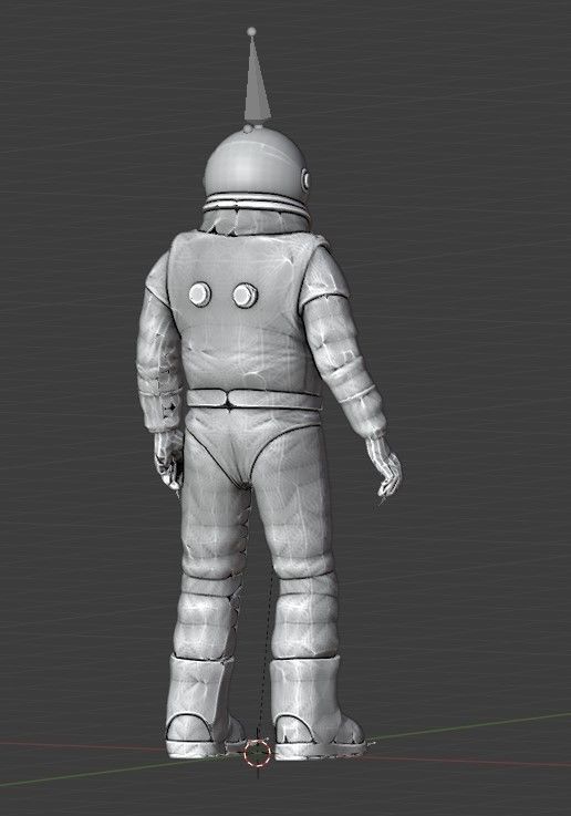 Cosmonaut Astronaut RIGGED Low-poly 3D model_26
