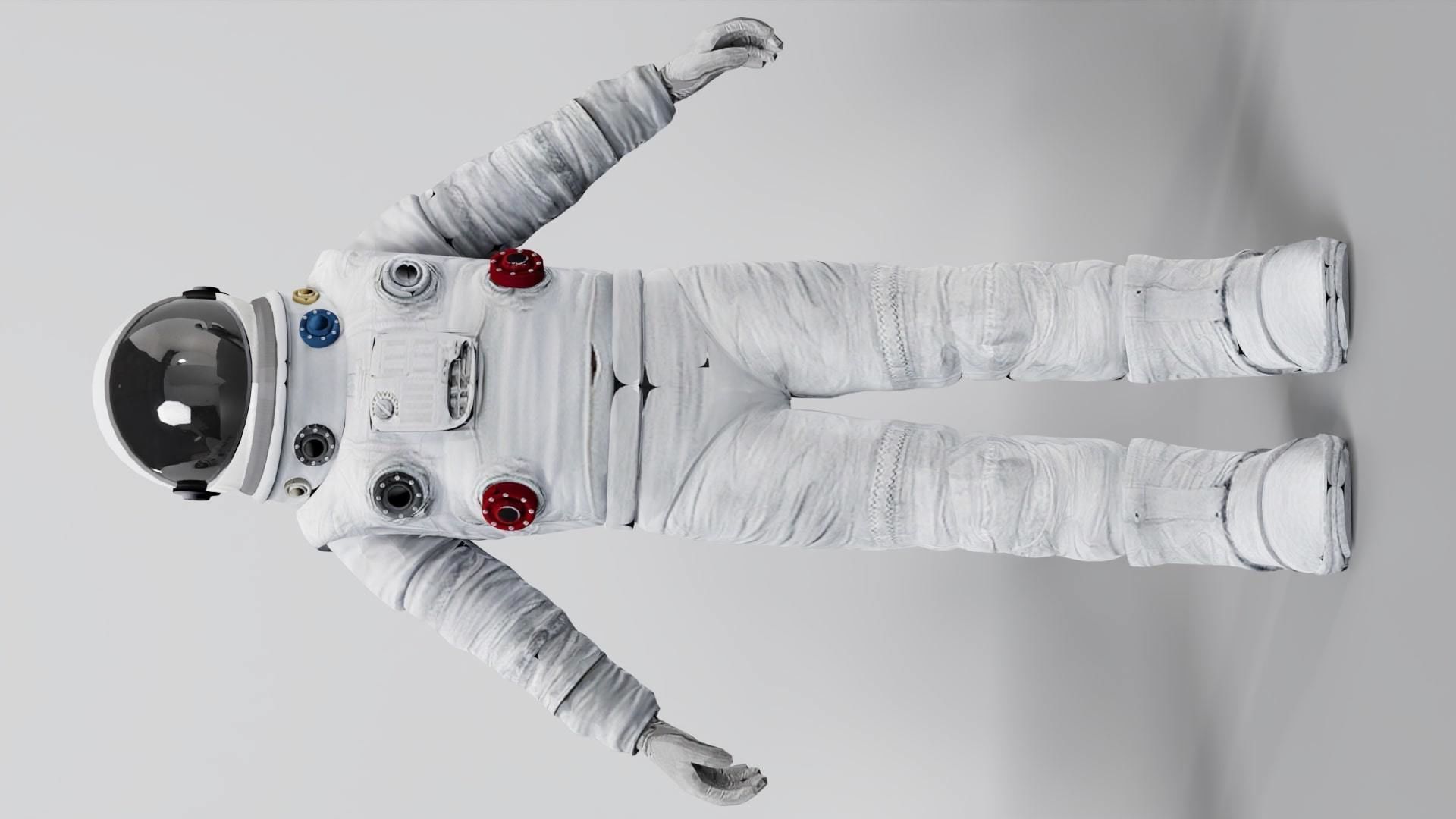 Cosmonaut Astronaut RIGGED Low-poly 3D model_6