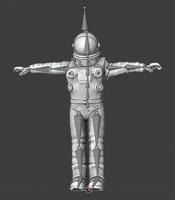 Cosmonaut Astronaut RIGGED Low-poly 3D model_19