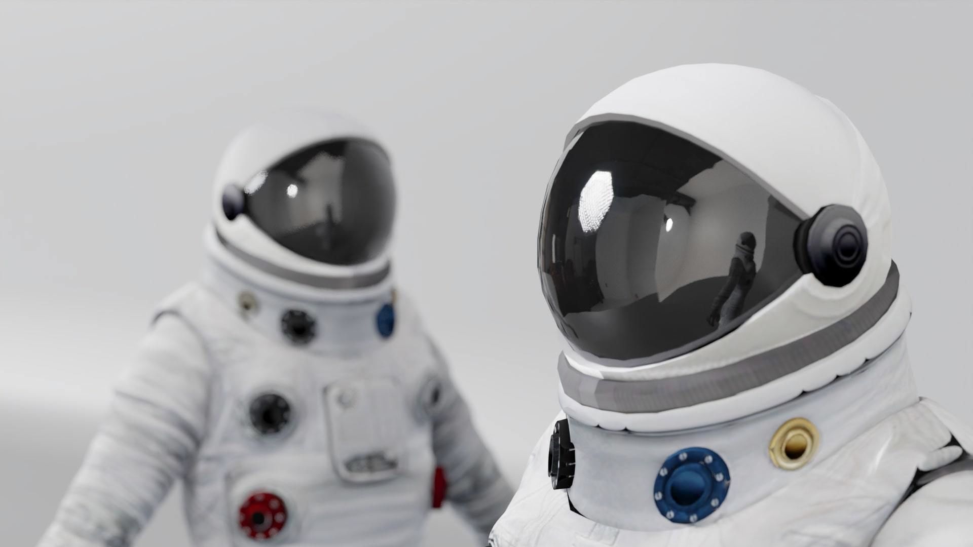 Cosmonaut Astronaut RIGGED Low-poly 3D model_4
