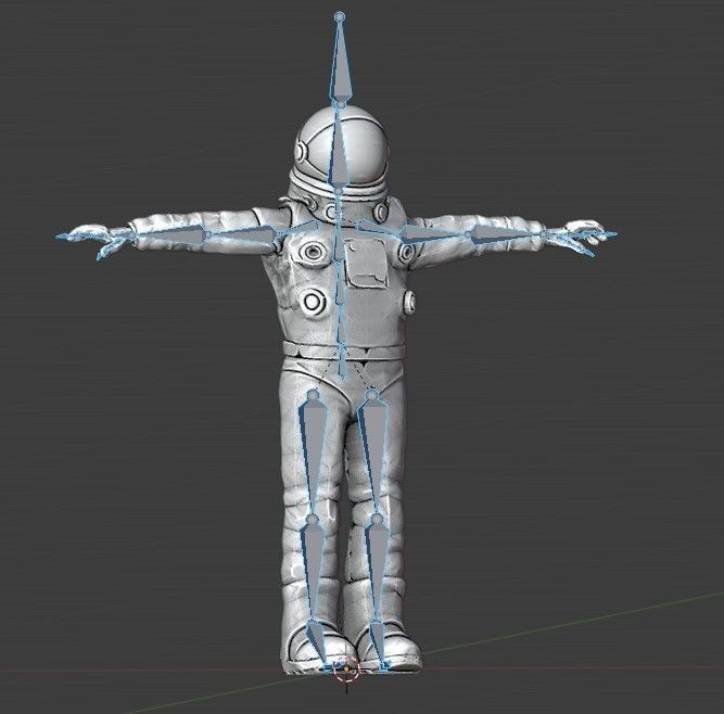 Cosmonaut Astronaut RIGGED Low-poly 3D model_16