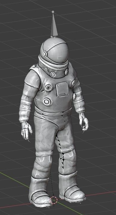 Cosmonaut Astronaut RIGGED Low-poly 3D model_7